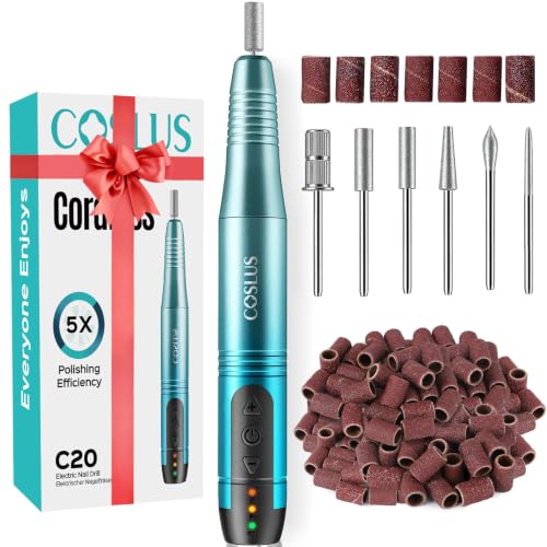 COSLUS C20 Cordless Nail Drill Electric File: Portable All-in-One Kit - color: Gradient Blue