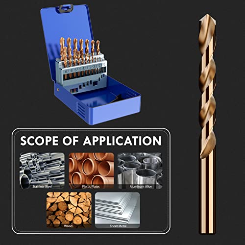 Metric 19Pcs(1.0mm-10.0mm) M35 Cobalt Drill Bit Set - size: 19pcs Cobalt Drill（Metric）