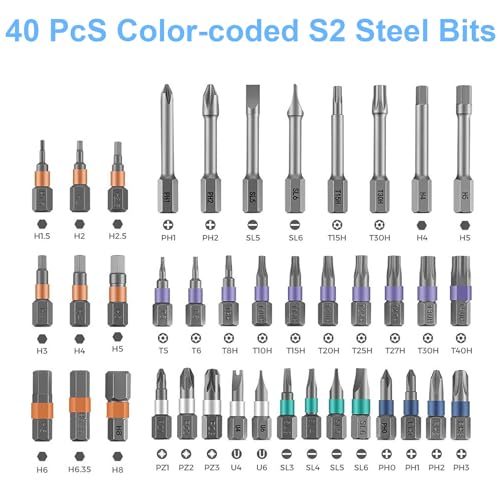 42-in-1 Magnetic Screwdriver Set, DIY Ratchet Screwdriver Set with Detachable Handle, Portable Compact Repair Tool Kit for Furniture Laptop Electronicsv Bicycle - style: 42 in 1