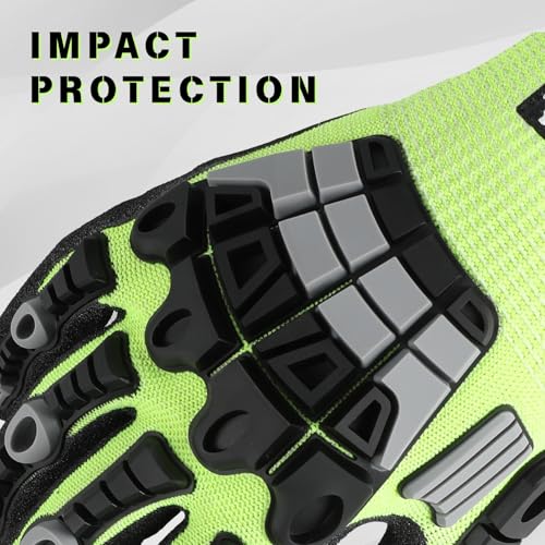 Work Gloves Men Women, A5 Cut Resistant Gloves, Impact Gloves - size: Large