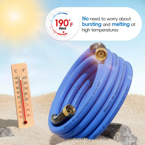 SPECILITE Female to Female Hot/Cold Garden Water Hose 15 ft x 5/8", Blue - color: 5/8" Female to Female Blue, size: 15 FT