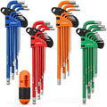 HORUSDY 37PCS Hex Key Allen Wrench Set, SAE & Metric Star Long Arm Ball End Hex Key Set, Industrial Grade Allen Wrench Set with Another Torque Handle - style: 37PCS SAE & Metric