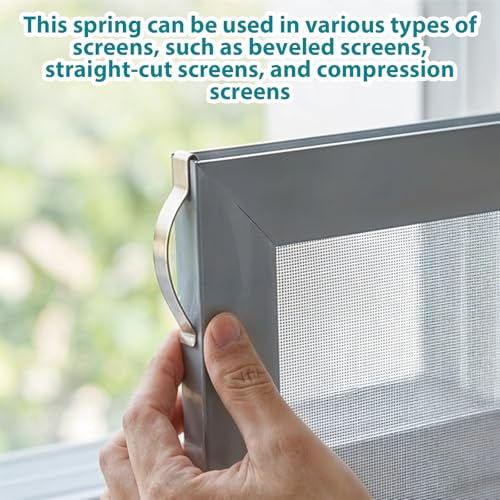 30 Pcs Window Screen Tension Spring Clips, Stainless Steel Window Screen Spring Corner Clips, Holding Windows Sliding in Aluminum Channel Safely and Securely, Prevent Windows Shaking