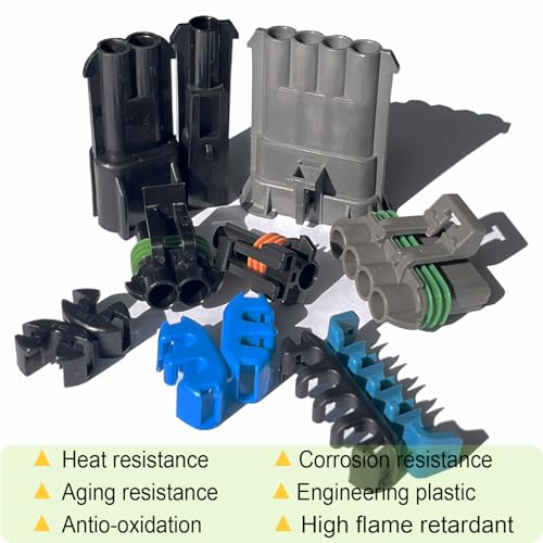 14-12AWG 1/2/4 Pin Waterproof Weather Pack Connector Kit with Crimping Tool - color: 1-2-4pin/12kit With Crimper