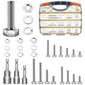 Mywish 410PCS Stainless Steel Hex Head Nuts and Bolts Assortment Kit, 1/4-20 5/16-18 3/8-16, Assorted Screws, Washers, Bright Finish - size: 410 Pcs Mixed Size Kit - Bright