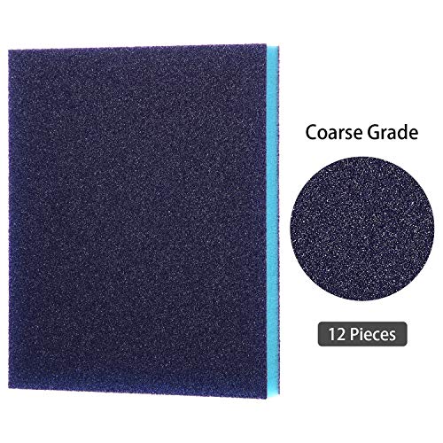 Sanding Sponge Grit Sanding Blocks, Washable and Reusable Sand Sponge Kit, 12 Pieces (Coarse Grade)