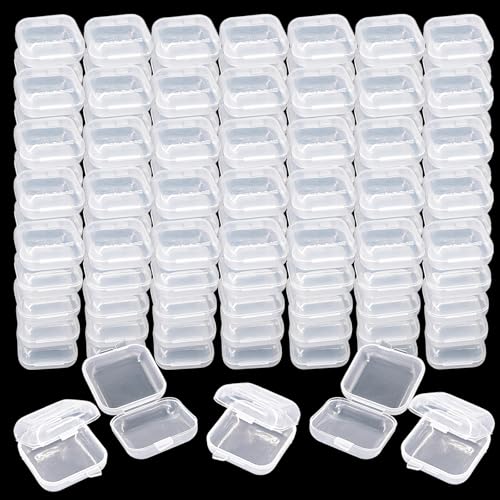 180PCS Mini Clear Plastic Jewelry Box, Earring Storage Box - color: 180 Pcs