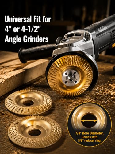 3pcs Wood Sanding Disc for Angle Grinder, Tungsten Carbide Grinding Discs