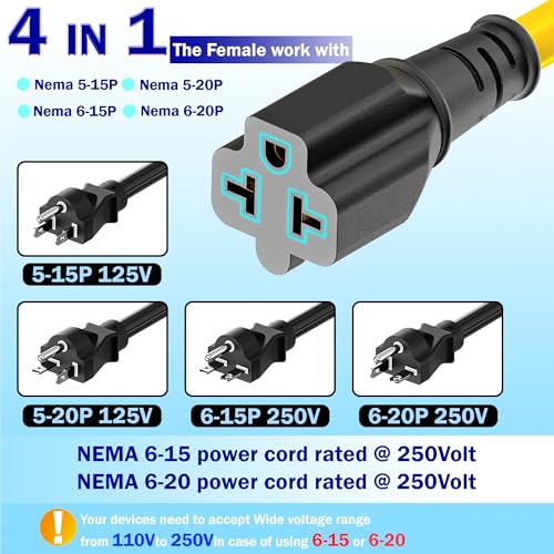 3FT 12AWG Heavy Duty Right-Angle 15Amp to 20Amp Extension Cord - size: 3Ft extension cord