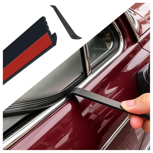 13Ft V-Shaped Car Window Weather Stripping,Flexible Rubber Car Weather Window Seal Strip with Trim Removal Tool,Universal Automotive Weathers Stripping Cars Accessories