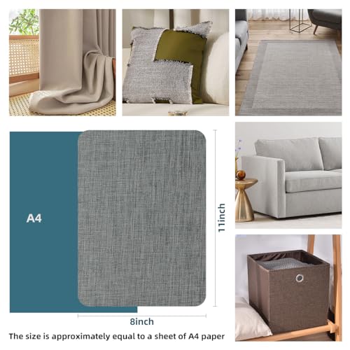 WILDREEDS 2 Pcs 8 x11 Inch Linen Repair Patches, Self-Adhesive Fabric Patch for Sofas, Couch, Furniture,Tote Bags, Car Seats (Grey) - color: Grey