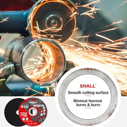 SHALL 25-Pack Cut Off Wheels 4 1/2 x 7/8 Inch, Cutting Wheel with Pouch for Angle Grinder, 4.5” Metal & Stainless Steel Fast Cutting Disc, Grinder Wheel for General Purpose Metal Cutting - style: 4-1/2 x 7/8