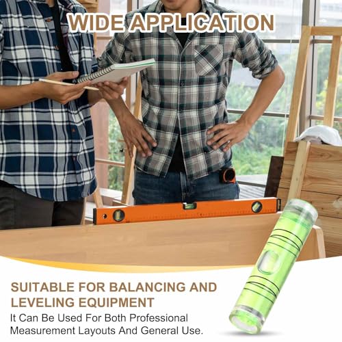HARFINGTON 15pcs Small Cylindrical Bubble Level Vials 22.5x8mm PMMA Mini Horizontal Bubble Spirit Level Measuring Layout Tools for RV TV Picture Frame Hanging Tool Leveler - size: 22.5x8mm