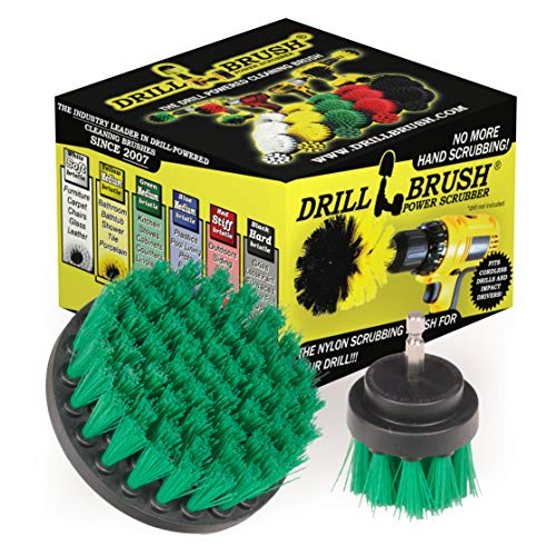 Drill Brush Kitchen Cleaning Supplies - Drill Brush Microwave Scrubber Set - color: Green