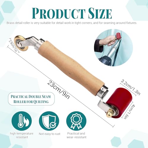 Seam Roller, Silicone Seam Roller Roofing, Smoothing Roofing Tools, Seam Roller for Quilting, Sewing, Wallpaper, Roller Tool for PVC/TPO/EPDM Single Ply Roofing Tape (Red) - color: Red