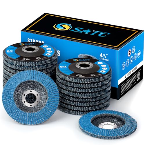 S SATC 20PCS Flap Discs 4 1/2 for Angle Grinder High Performance Grinder Flap Disc 80Grit Type 29 - style: 80 Grit