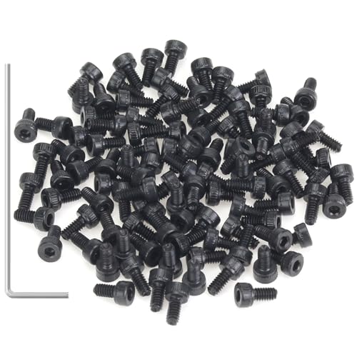 105 Pieces M2 x 4mm Socket Head Cap Screws, Thread Pitch 0.4mm, Sutemribor M2 Black Screws, 12.9 Grade Alloy Steel, Black Oxide Finish, Fully Threaded - size: M2 x 4mm, style: Socket Head