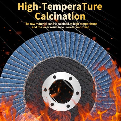 Flap Discs 40/60/80/100/120 Grit Zirconia Sanding Disc Set with Cutting Wheels for Angle Grinder, 4 1/2 x 7/8-Inch Flap Sanding Disc for Metal Stainless Steel，Type 27 Grinding Wheel Discs Kit (10+2+1) - style: 10PCS 40/60/80/100/120 Grit +2PCS cut off whe