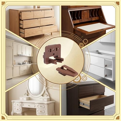 20 Set Drawer Guide Kit, Enhanced Commercial Slide Style Drawers for Kenlin Rite-Trak II 168, Vaughan Bassett, Legacy, Replacement Dresser Drawer Slides Repair Kit with Roller (20 Set) - style: 20 Set Drawer Guide Kit