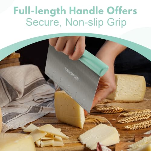 Multi-Purpose Stainless Steel Bench Scraper Dough Blender & Pastry Cutter - color: Mint Green