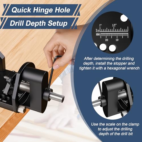 Cabinet Hinge Jig, 35mm Metal Concealed Hinge Jig with Dust Vacuum Adapter