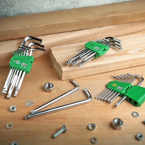 SK Metric Allen Wrenches Sets, 9-Piece L-Shaped Hex Key Set, S2 Steel - style: Metric