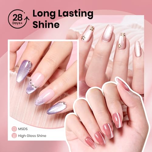 Beetles Soft Beam Cat Eye Gel Nail Polish Set, 6 Colors Glitter Gel Polish - color: A - Cat Eye | Soft Beam
