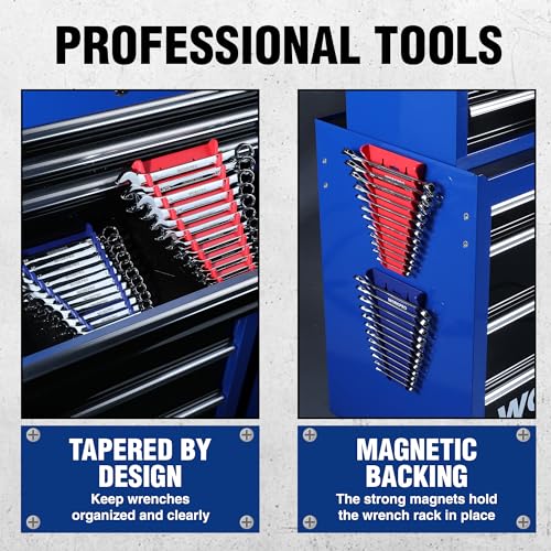 WORKPRO 4-Pack Magnetic Wrench Organizer, Holds 12 Wrenches Each - style: Magnetic Wrench Organizer(4PC)