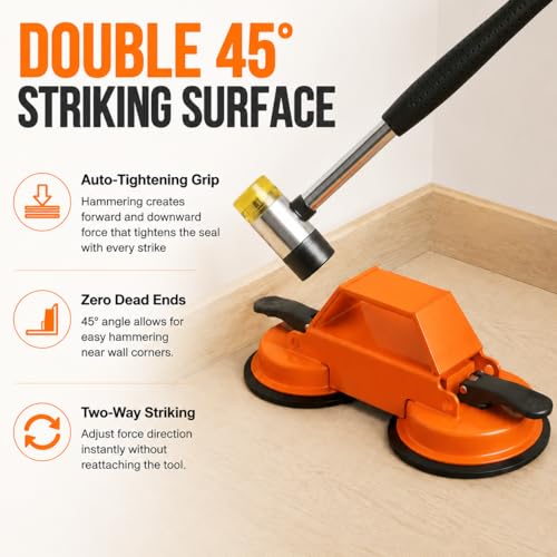 Floor Gap Fixer Tool, Heavy Duty Aluminum Dual Suction Cup