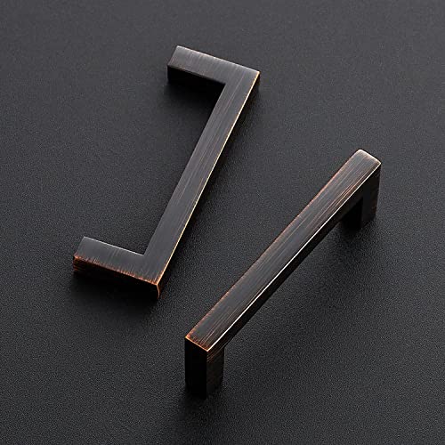 Ravinte Oil Rubbed Bronze Cabinet Handles Solid Cabinet Pulls 3 Inch 5 Pack | Zinc Alloy, Slim Square Bar Grip, Smooth Drawer Pull Feel, Kitchen Cabinet Update, For Cupboards, Dressers, Drawers, Hardware - color: Oil Rubbed Bronze, size: Flat Black 3'' Ho