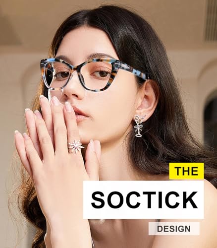 3 Pack Oversized Reading Glasses for Women with Spring Hinge - color: 4 Pack Mix C2*