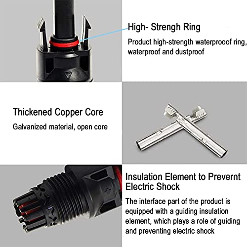 10 Pairs Solar Connectors M-C-4 Male/Female IP67 Waterproof Solar Panel Cable Connectors with Spanners - color: 10pair MC4+ 1 pair Spanner