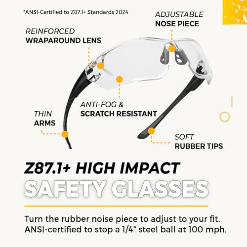 TradeSmart Shooting Ear Protection for Gun Range, NRR 28 Earmuffs & Eyewear - color: Clear+tint - Grey