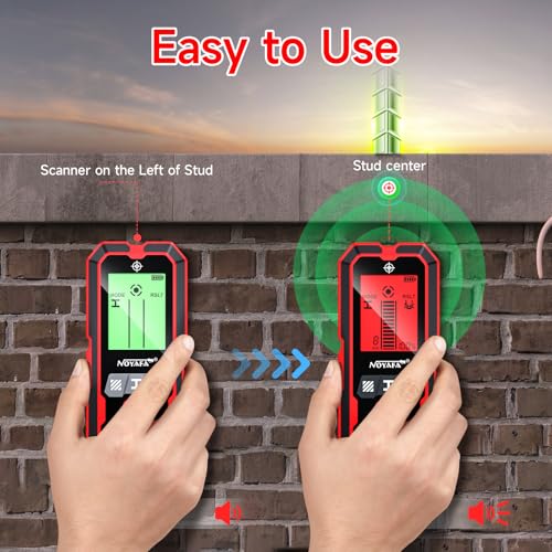 NOYAFA Stud Finder Wall Scanner,5-in-1High Precision Stud Finder for Wood AC Live Wire Metal Magnetic Studs Detection, HD LCD Display, Automatic Calibration, Audio Alarm, IP54 Waterproof