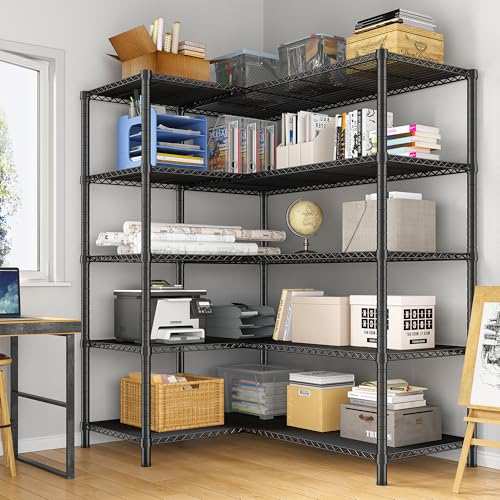 Romorgniz 52.36" W Storage Shelves, 1200LBS Heavy-Duty&L-Shaped for Kitchen - size: 13.78"D x 52.36"W x 70.8"H