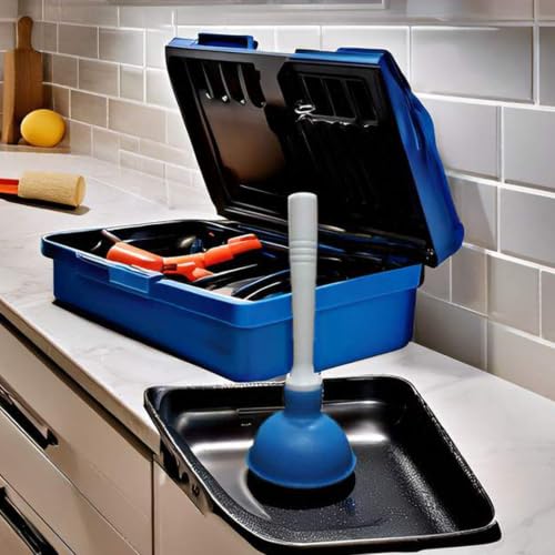 Drain Plunger, Mini Sink Unclogger, Small 4-Inch Clog Remover - color: Blue + Green