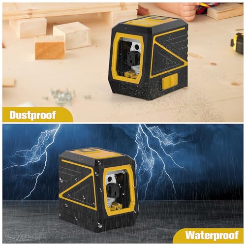 Laser Level with Tripod, 100 feet Green Cross Line Self Rotary Leveling Laser Level, Vertical and Horizontal Line, Rotatable 360 Degree, Manual Self leveling and Pulse Mode,IP54 Waterproof & Battery