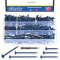 Glarks 250pcs #8 x 1’’, 1-1/4", 1-1/2’’, 2", 2-1/2" Pocket Hole Screws with Square Drill Bit Kit, Blue Coated Square Drive Wood Screws, Washer Head Coarse Thread Screw for Woodworking, Furniture - size: 250pcs 8x1,8x1-1/4,8x1-1/2,8x2,8x2-1/2