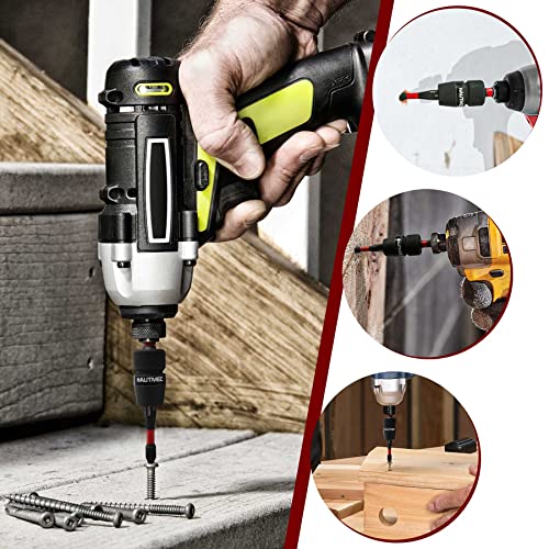 HAUTMEC Quick Release Impact Drill Bit Holder, Universal 1/4" Hex Screwdriver Bit Holder Extension, Shock Absorption & Stability, Solid Alloy Steel, One-Touch Quick Change – HT0162 - size: 1-Pack Quick Release Bit Holder