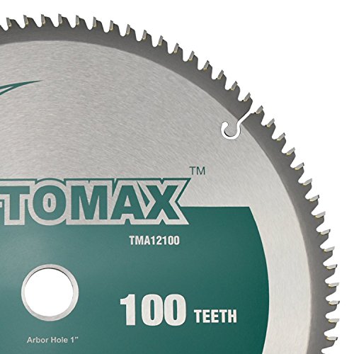 TOMAX 12-Inch 100 Tooth TCG Aluminum and Non-Ferrous Metal Saw Blade with 1-Inch Arbor - size: 12'' 100T
