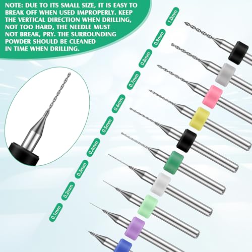 Mudder 57 Pcs Micro Drill Bits & Pin Vise Set 0.1-3mm, Silver - color: Silver