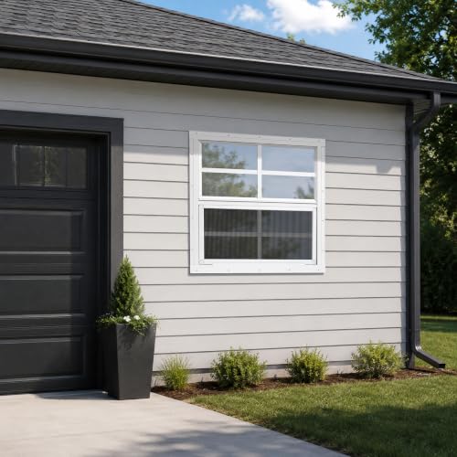 2 Pack Shed Windows, Chicken Coop Windows, 30" x 30" White - color: White, size: 30" x 30"