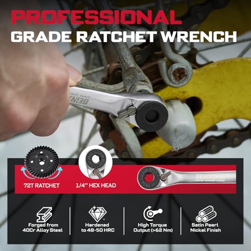 GEINXURN Mini Ratchet Wrench Set, 72 Teeth 1/4" Ratchet Wrench For Tight Spaces, Magnetic Locking Bit Holder and Driver Bit Comes in a Push-Pull Tin Case, Ideal for Repair and DIY projects - size: 04