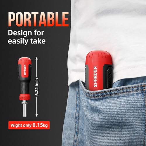 SHARDEN Multi ScrewDriver Set 26 in 1 All in One Adjustable Screw Driver - color: Red, size: Extendable-NonRatchet