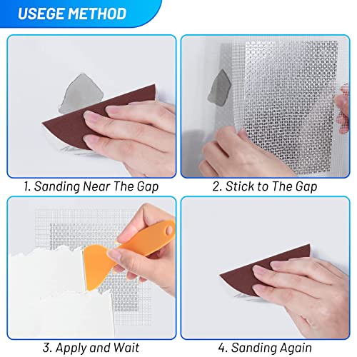 Ranekie 14 Pack Drywall Repairs Patch, 4/6/8 Inch Drywall Repair Kit with Extended Self-Adhesive Mesh,Large Hole Patch Repair for Drywall,Heavy Duty Dry Wall Hole Repair Patch - color: 14 Pack Drywall Patch Kit