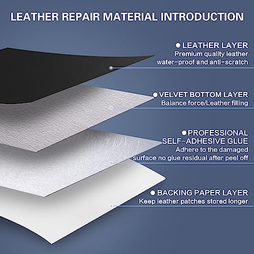 Leather Repair Tape, Self Adhesive Leather Repair Patch Kit Smooth Black - color: Smooth Black, size: 16x 63inch