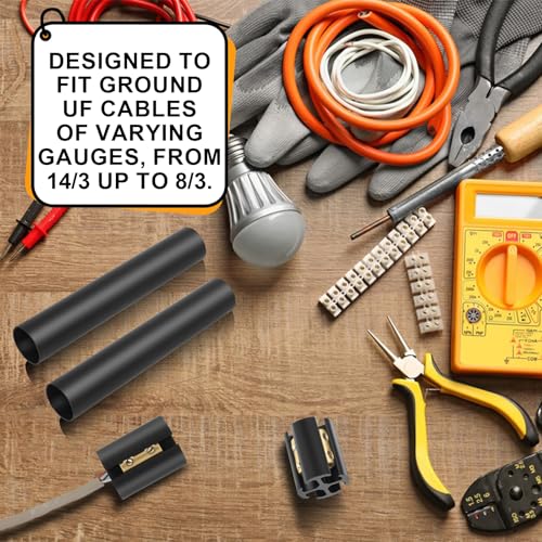 4-Pack Underground Wire Splice Kit for 14/3-8/3 UF Cables, 600V Repair - color: 4 Pack