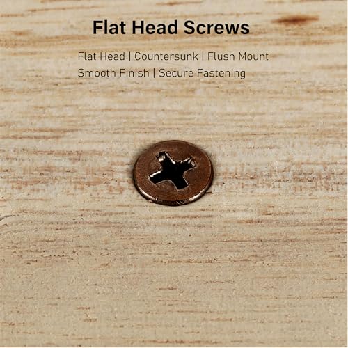 Brown Head Screws Wood Screws Assortment Kit, 120pcs，Phillips Flat Head - color: Brown