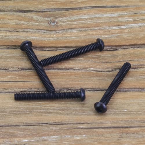105 Pieces M2 x 16mm Button Head Socket Cap Screws, Thread Pitch 0.4mm, Sutemribor M2 Black Screws, 10.9 Grade Alloy Steel, Black Oxide Finish, Fully Threaded - size: M2 x 16mm, style: Button Head