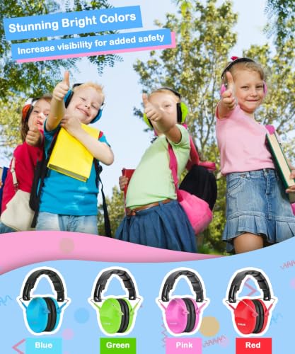 ZOHAN Kids Noise Cancelling Headphones - 25dB NRR Kids Ear Protection 2 Pack, Hearing Protection Safety Ear Muffs for School Monster Truck Fireworks Travel Studying Concerts Autism, Blue and Green - color: 2pack - Blue+green